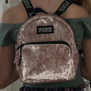 pink velvet mini bag